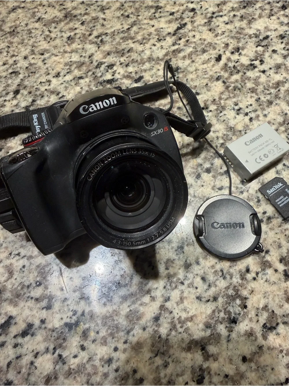 Canon Black PowerShot SX30 IS Digital Camera with Charger and Accessories